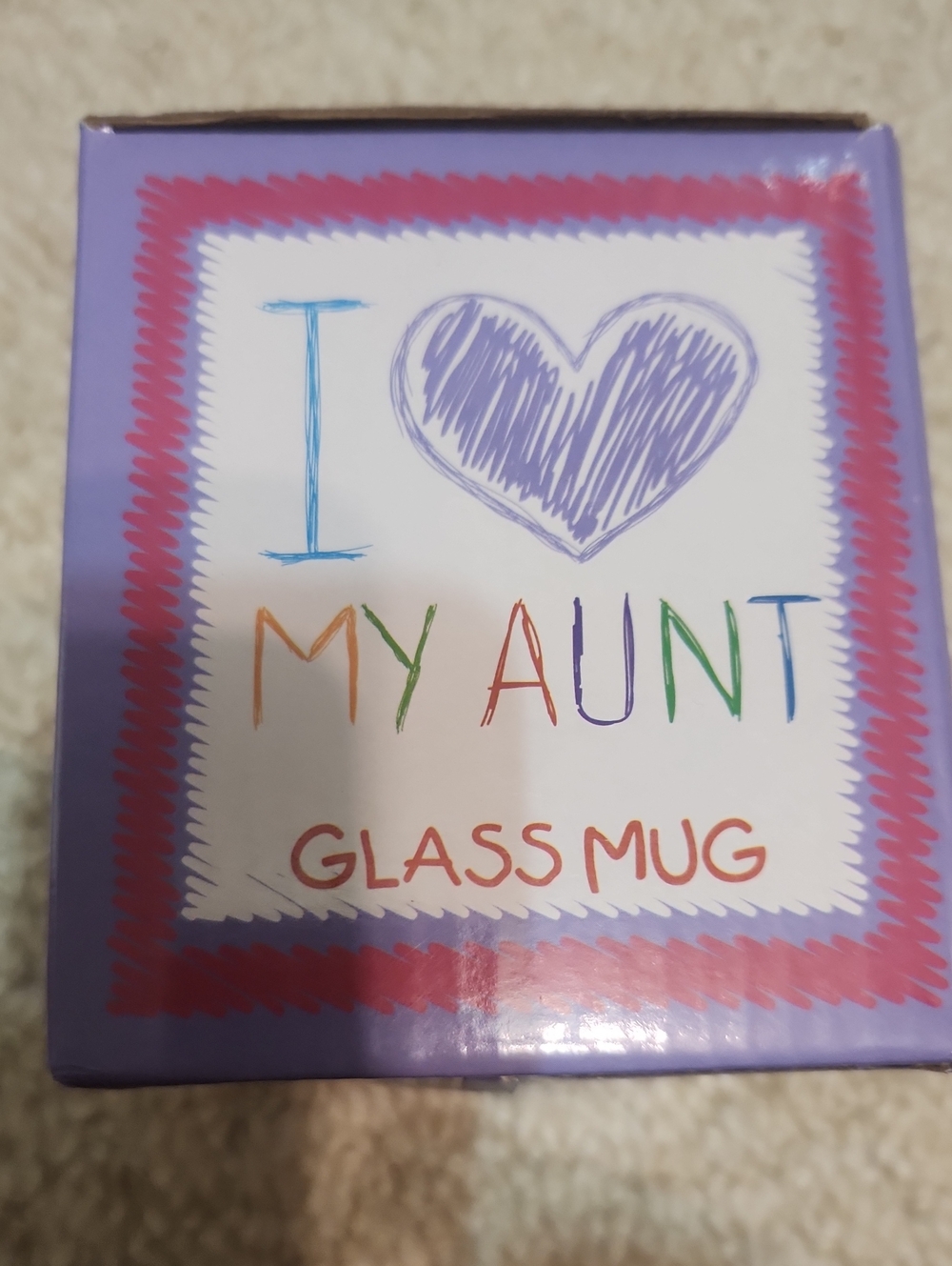 I Love My Aunt Glass Mug - Purple
